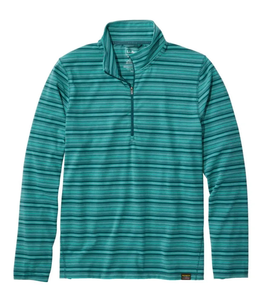 Men's Everyday SunSmart® Tee, Long-Sleeve Quarter-Zip Stripe