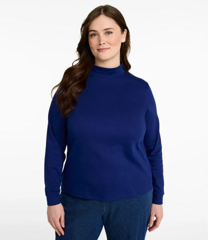 Women's L.L.Bean Interlock Mock-Turtleneck, Long-Sleeve