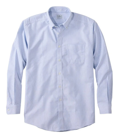 Men's Wrinkle-Free Classic Oxford Cloth Shirt, Traditional Fit University Stripe