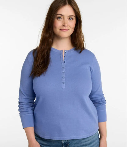 Women's Waffle-Knit Henley