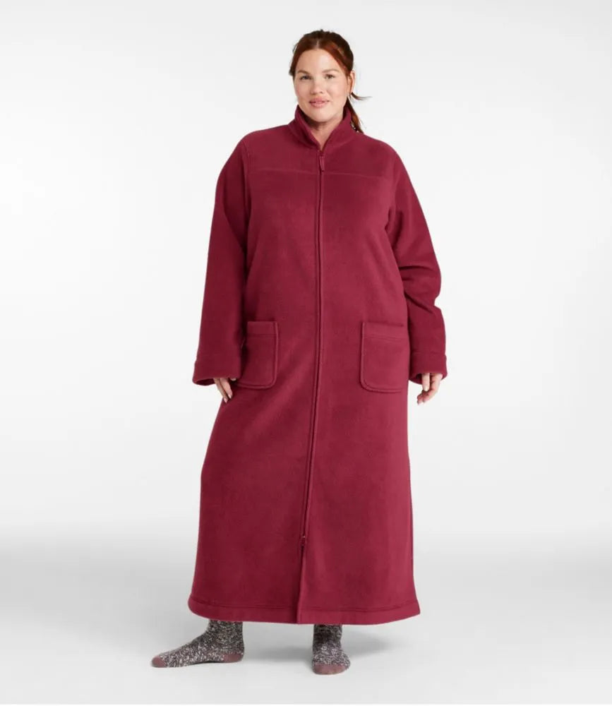 Women's Winter Fleece Robe, Zip-Front