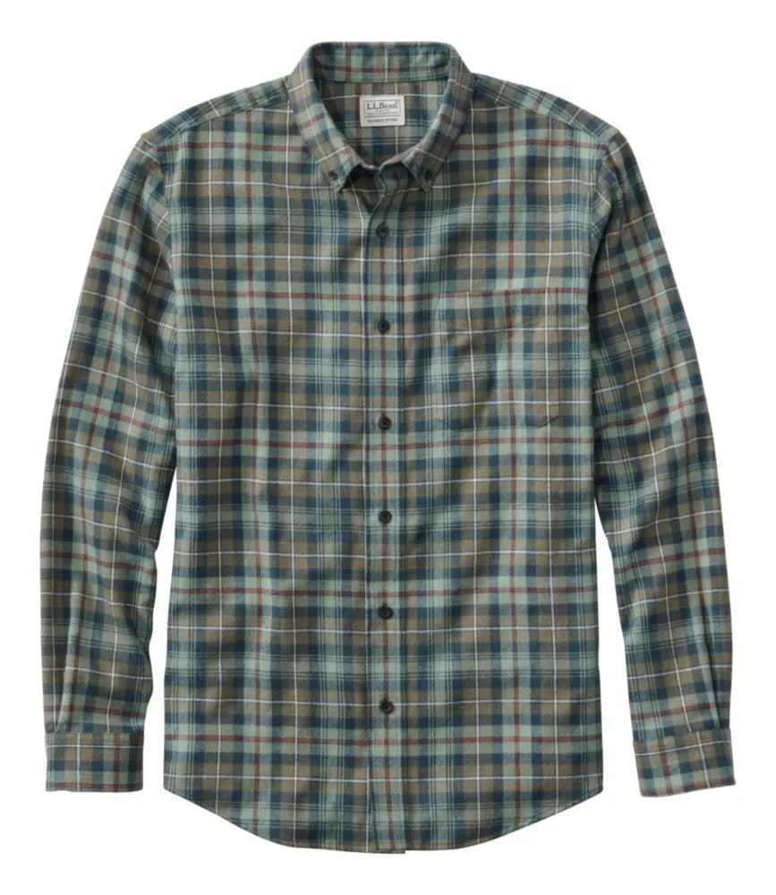 Men's Scotch Plaid Flannel Shirt, Slightly Fitted