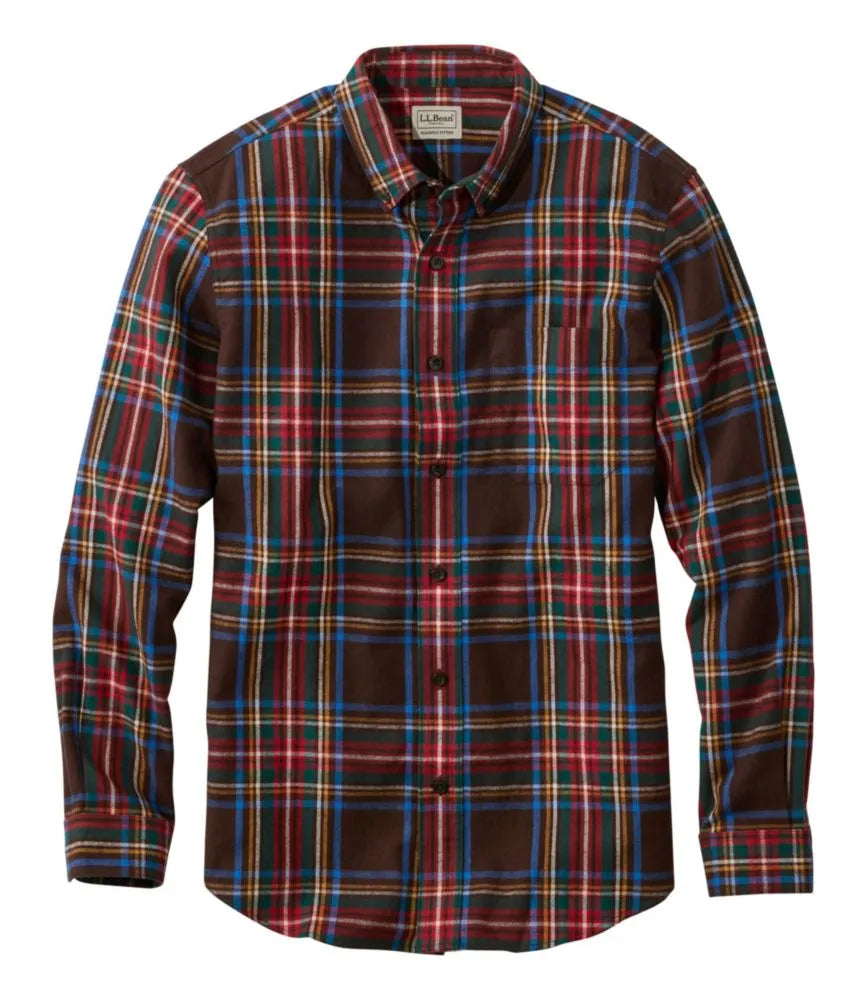 Men's Scotch Plaid Flannel Shirt, Slightly Fitted