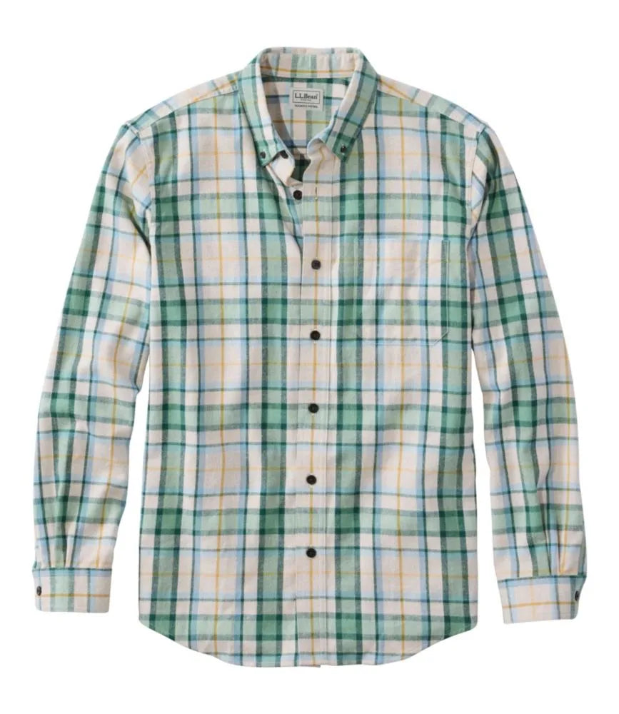 Men's Scotch Plaid Flannel Shirt, Slightly Fitted
