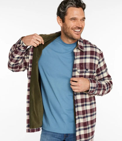 Men's Fleece-Lined Flannel Shirt, Traditional Fit, Plaid
