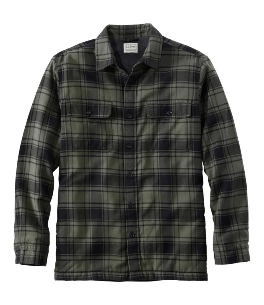 Men's Fleece-Lined Flannel Shirt, Traditional Fit, Plaid