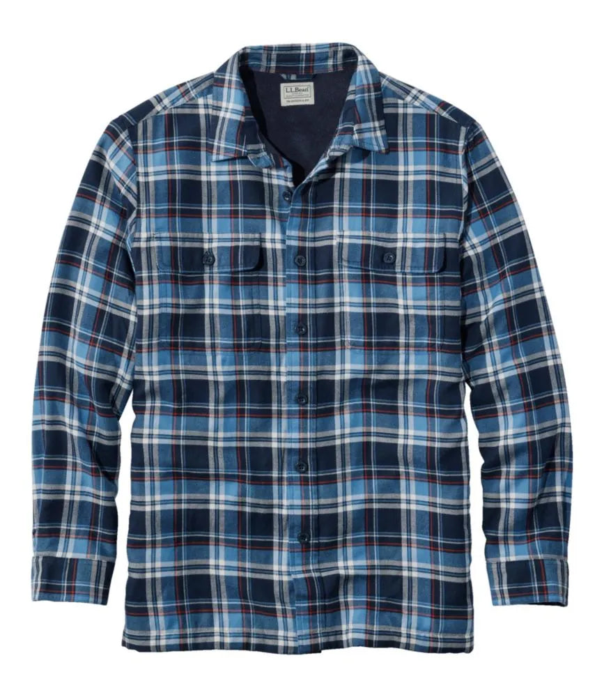 Men's Fleece-Lined Flannel Shirt, Traditional Fit, Plaid