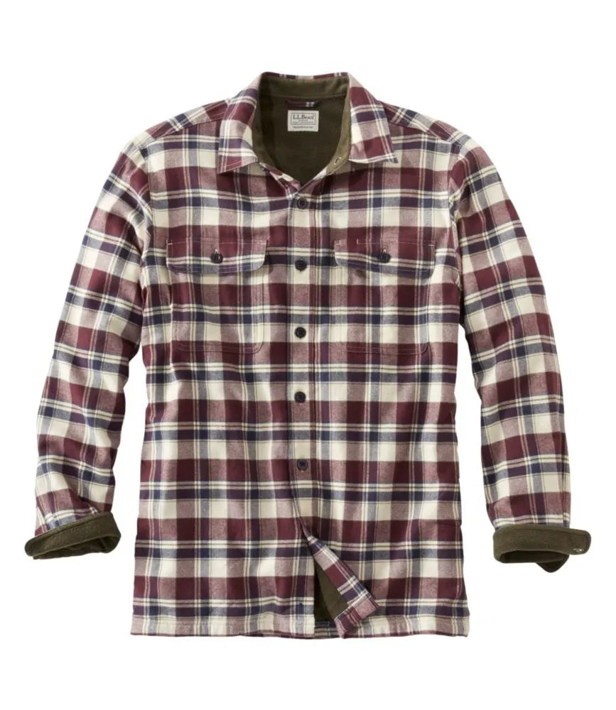 Men's Fleece-Lined Flannel Shirt, Traditional Fit, Plaid