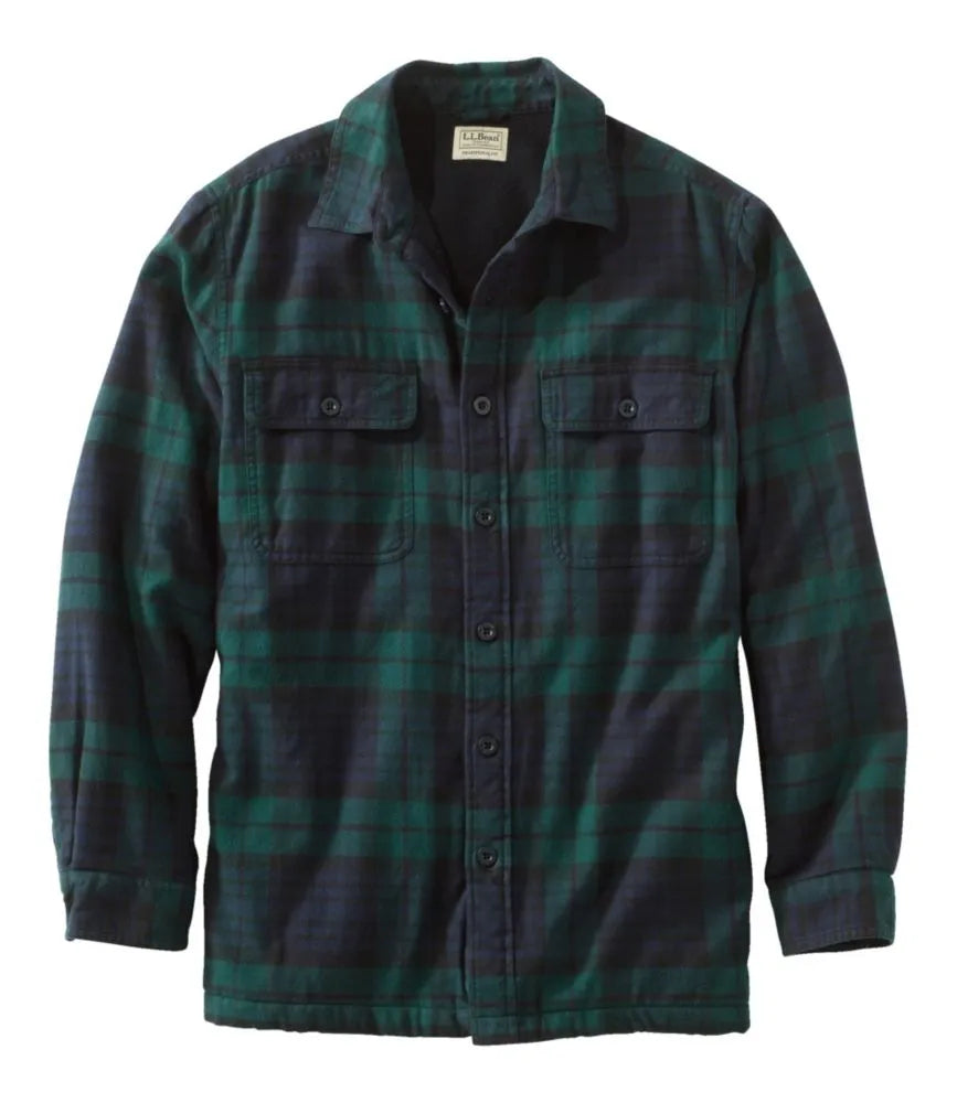 Men's Fleece-Lined Flannel Shirt, Traditional Fit, Plaid