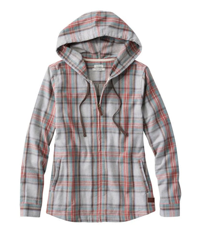 Women's Scotch Plaid Flannel Shirt, Relaxed Zip Hoodie