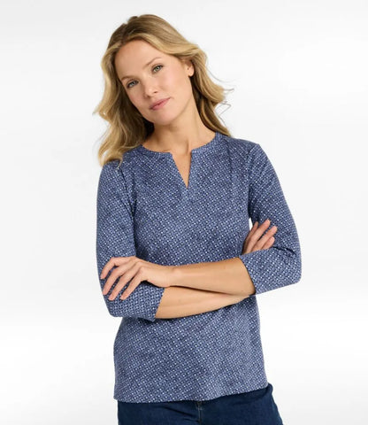 Women's L.L.Bean Tee, Three-Quarter-Sleeve Splitneck Tunic Print