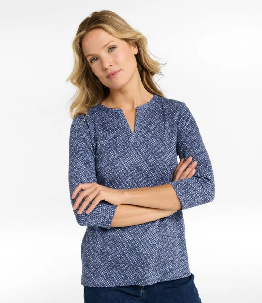 Women's L.L.Bean Tee, Three-Quarter-Sleeve Splitneck Tunic Print