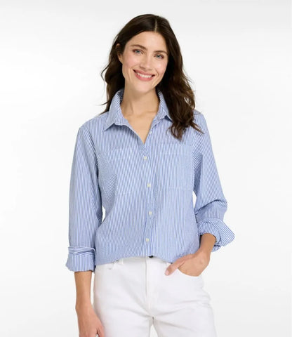 Women's Vacationland Seersucker Shirt, Long-Sleeve