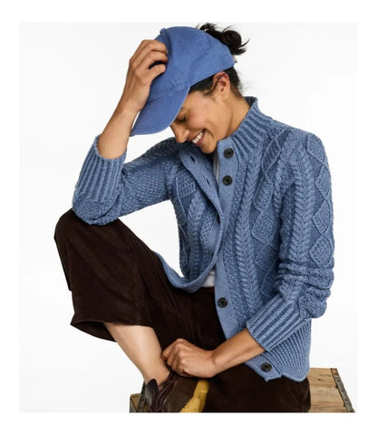 Women's Signature Cotton Fisherman Sweater, Short Cardigan