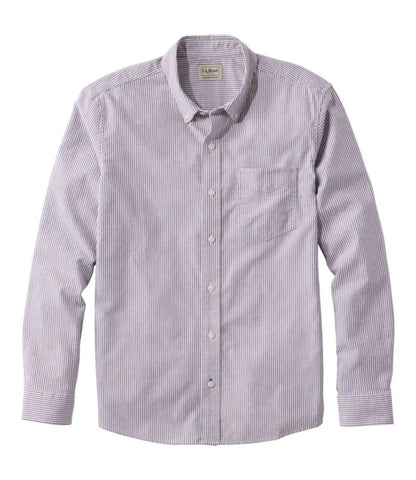 Men's Comfort Stretch Oxford Shirt, Slightly Fitted Untucked Fit, Stripe