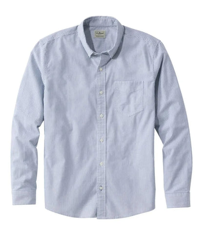 Men's Comfort Stretch Oxford Shirt, Slightly Fitted Untucked Fit, Stripe