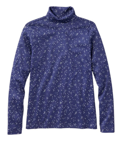 Women's Pima Cotton Turtleneck, Long-Sleeve Print