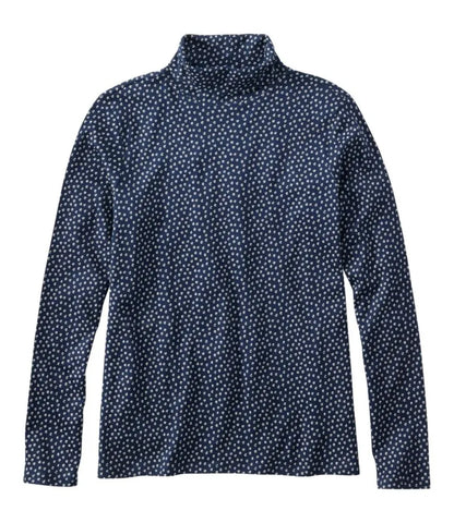 Women's Pima Cotton Turtleneck, Long-Sleeve Print