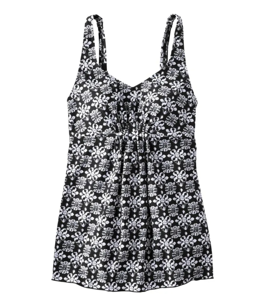 Women's Shaping Swimwear, Soft-Drape Tankini Top Print