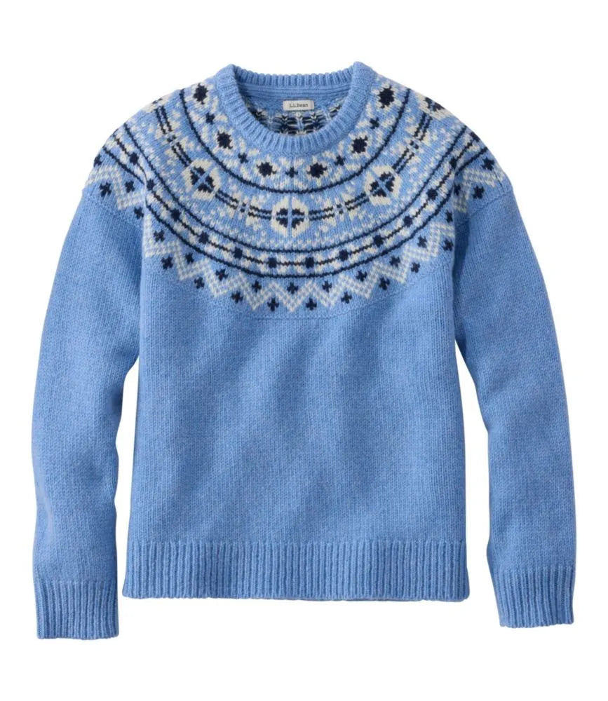 Women's Bean's Classic Ragg Wool Sweater, Crewneck Fair Isle