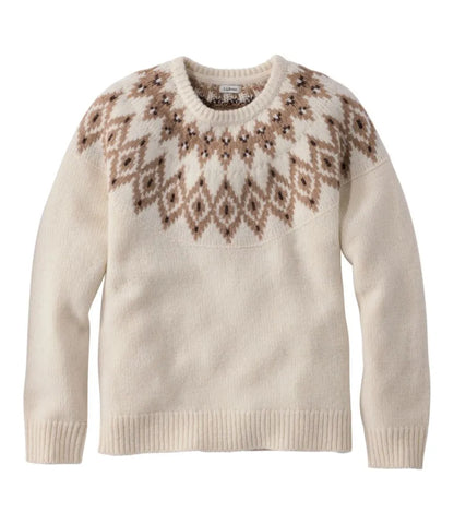 Women's Bean's Classic Ragg Wool Sweater, Crewneck Fair Isle