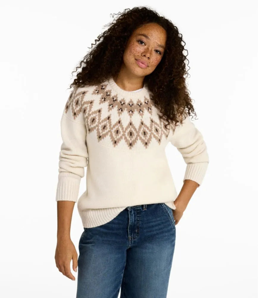 Women's Bean's Classic Ragg Wool Sweater, Crewneck Fair Isle
