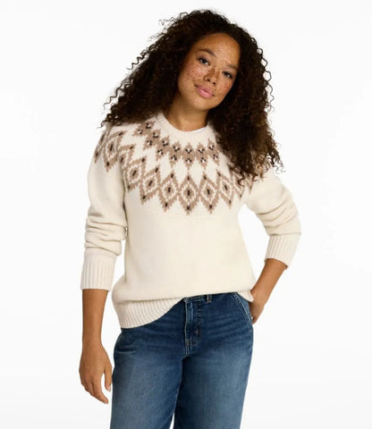 Women's Bean's Classic Ragg Wool Sweater, Crewneck Fair Isle