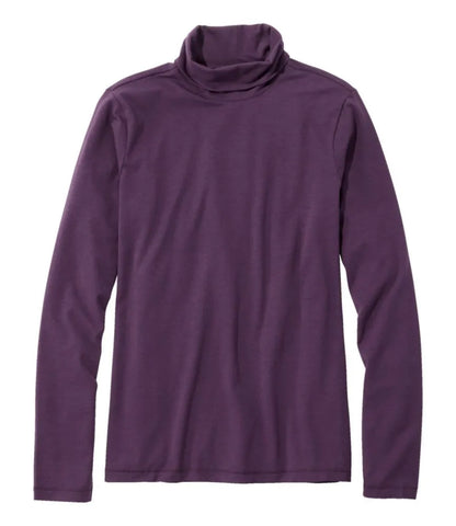 Women's Soft Stretch Supima-Blend Tee, Turtleneck