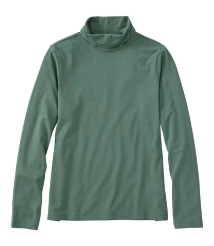 Women's Soft Stretch Supima-Blend Tee, Turtleneck