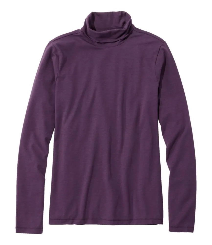 Women's Soft Stretch Supima-Blend Tee, Turtleneck