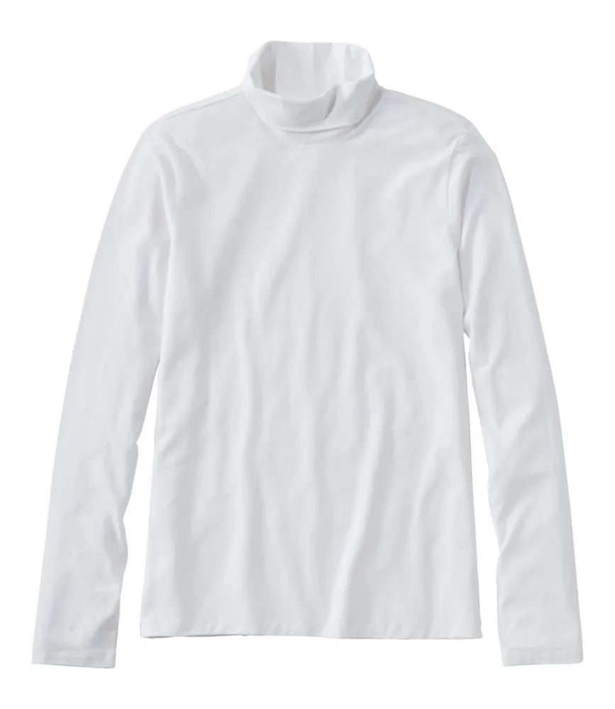 Women's Soft Stretch Supima-Blend Tee, Turtleneck