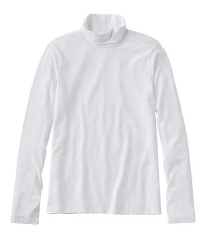 Women's Soft Stretch Supima-Blend Tee, Turtleneck