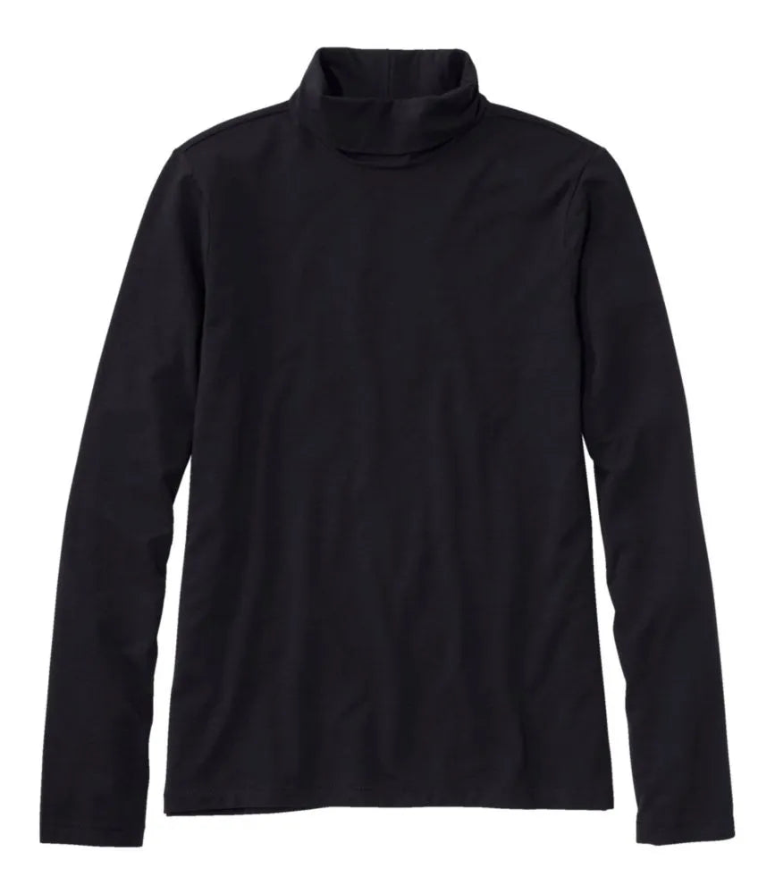 Women's Soft Stretch Supima-Blend Tee, Turtleneck