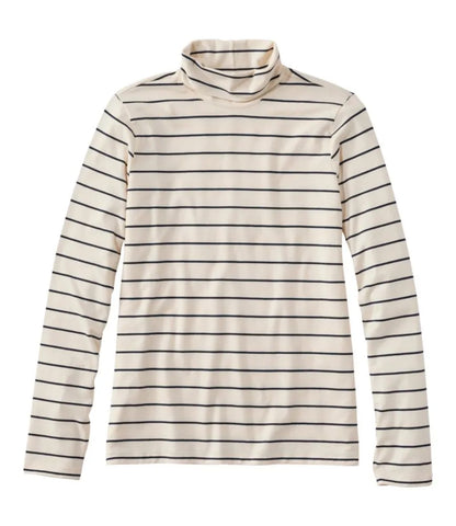 Women's Soft Stretch Supima-Blend Tee, Turtleneck Stripe