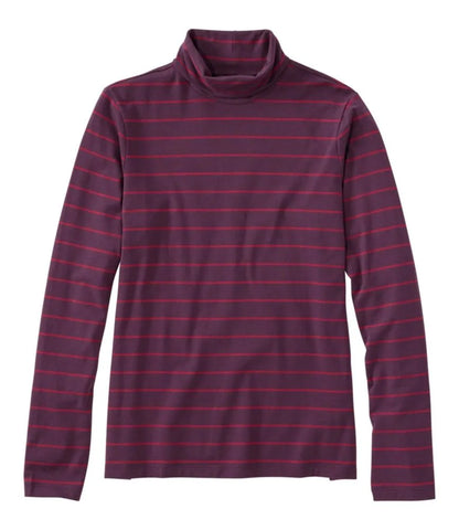 Women's Soft Stretch Supima-Blend Tee, Turtleneck Stripe