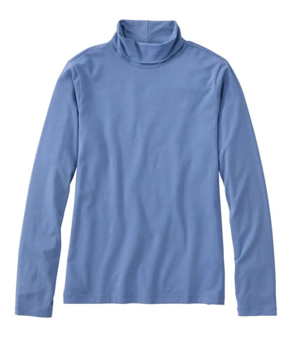 Women's Soft Stretch Supima-Blend Tee, Turtleneck