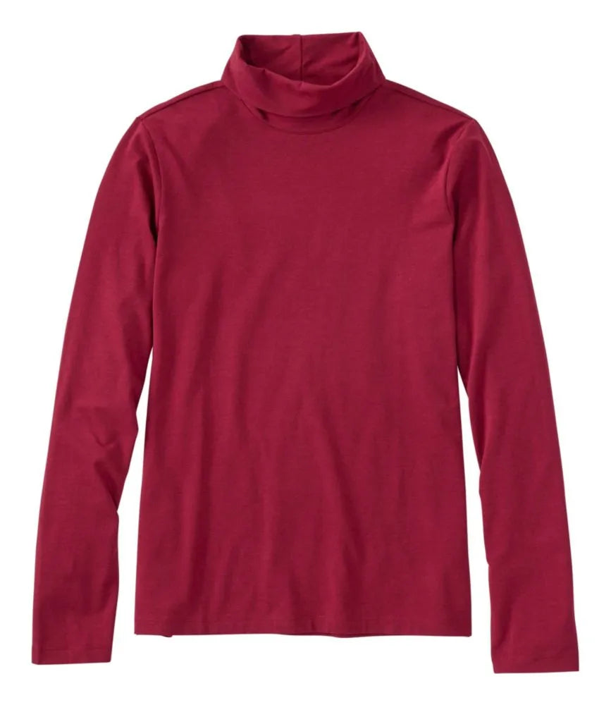 Women's Soft Stretch Supima-Blend Tee, Turtleneck