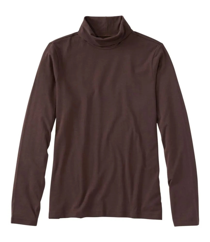 Women's Soft Stretch Supima-Blend Tee, Turtleneck