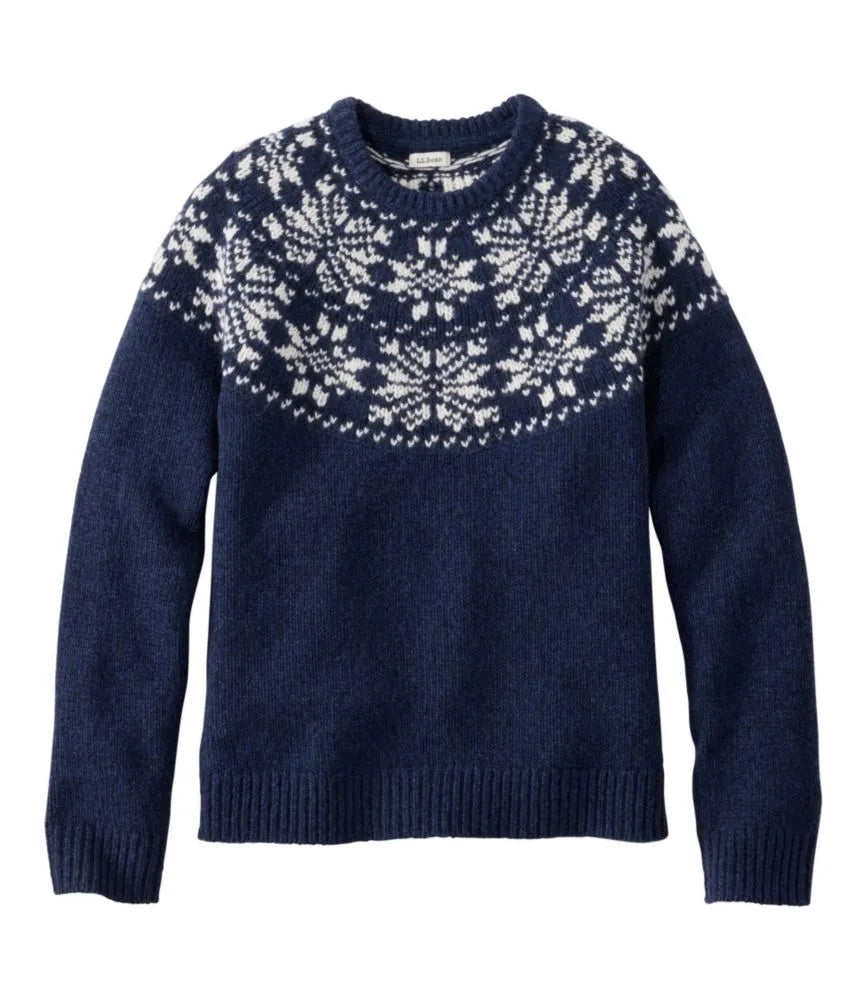 Women's Bean's Classic Ragg Wool Sweater, Crewneck Fair Isle