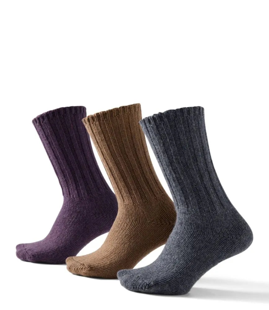 Adults' Merino Wool Ragg Socks, 3-Pack