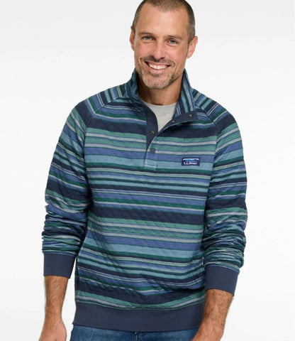 Men's Quilted Sweatshirt, Mockneck, Stripe