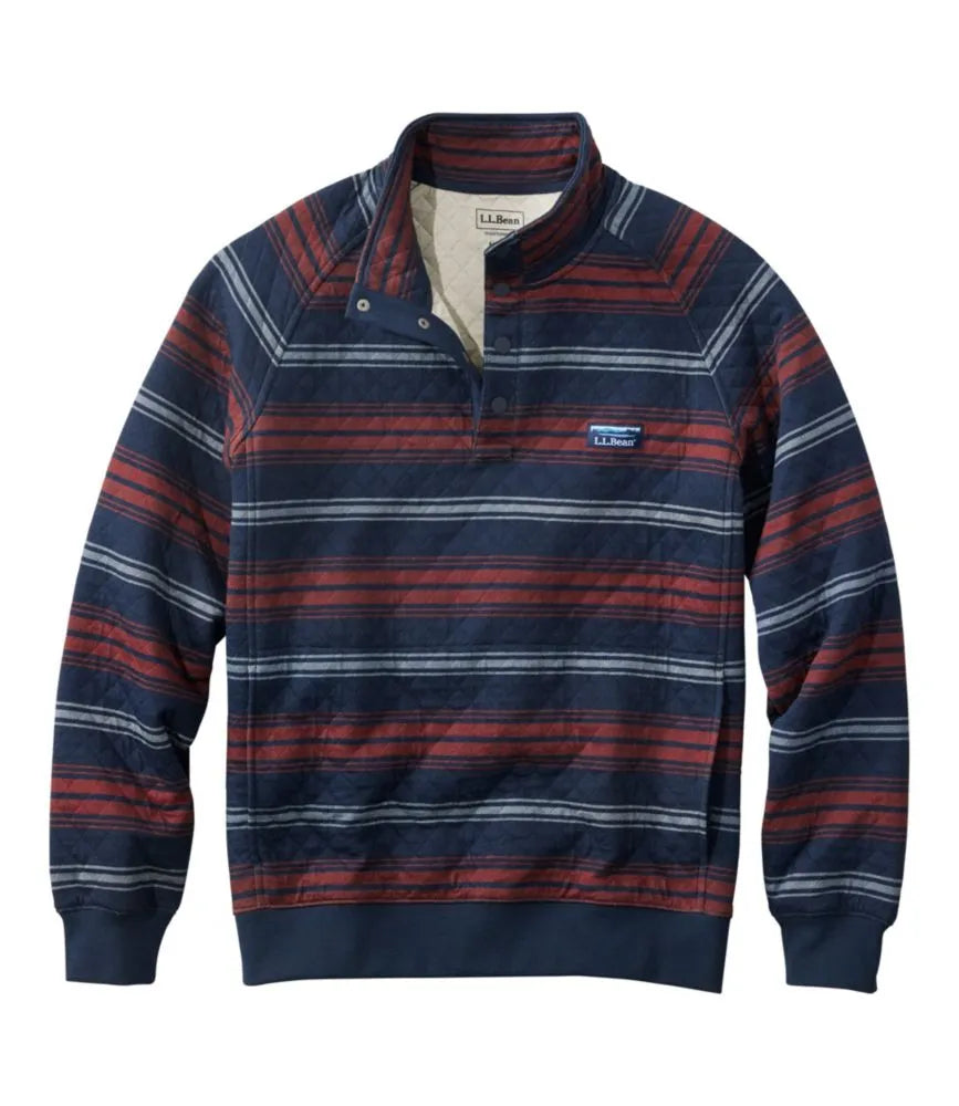 Men's Quilted Sweatshirt, Mockneck, Stripe