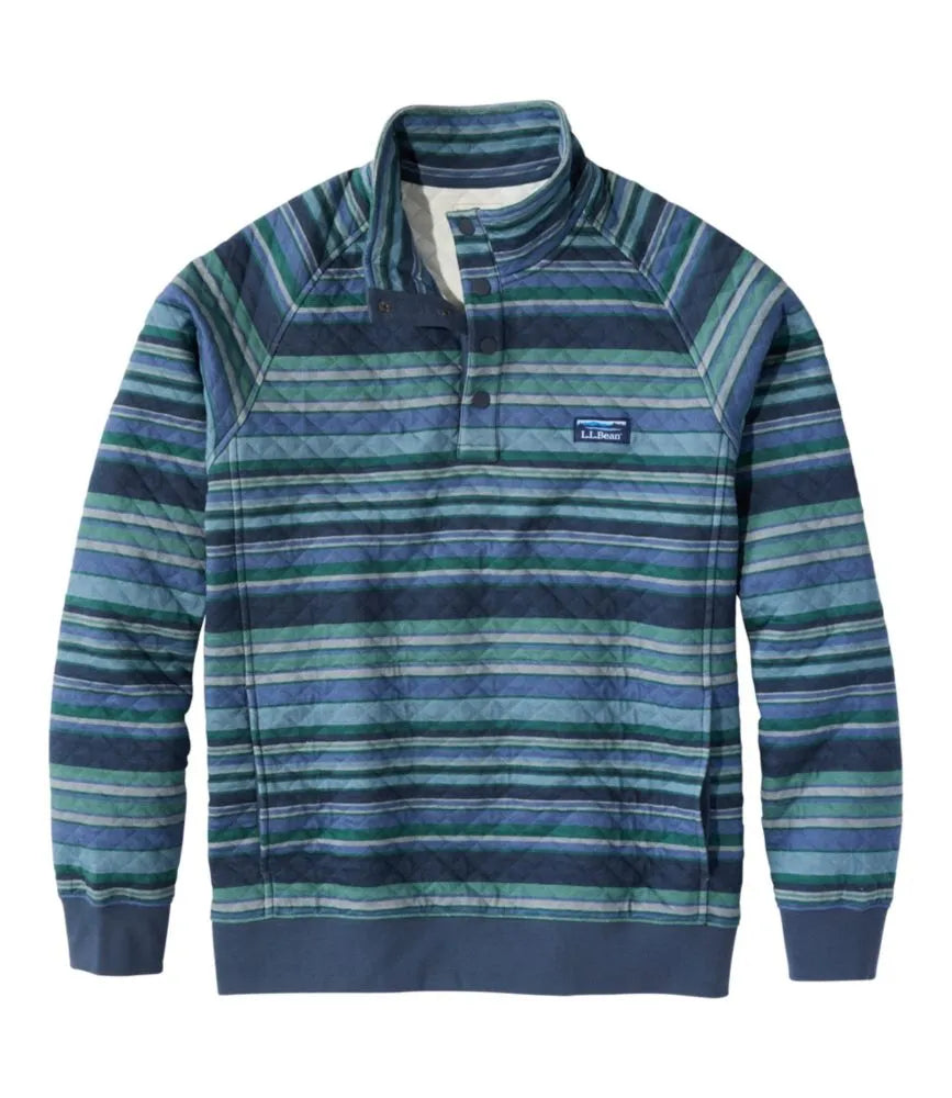 Men's Quilted Sweatshirt, Mockneck, Stripe