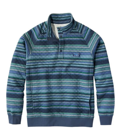 Men's Quilted Sweatshirt, Mockneck, Stripe