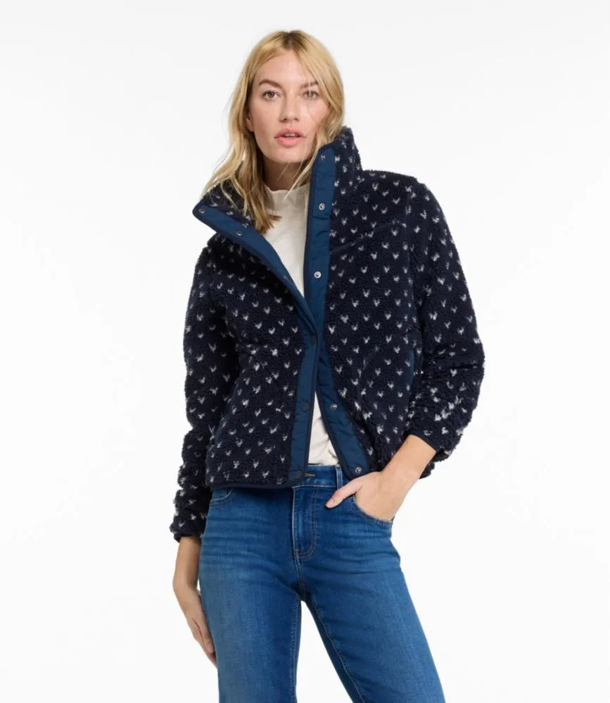 Women's Bean's Sherpa Fleece Jacket, Print