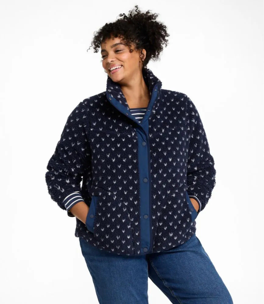 Women's Bean's Sherpa Fleece Jacket, Print