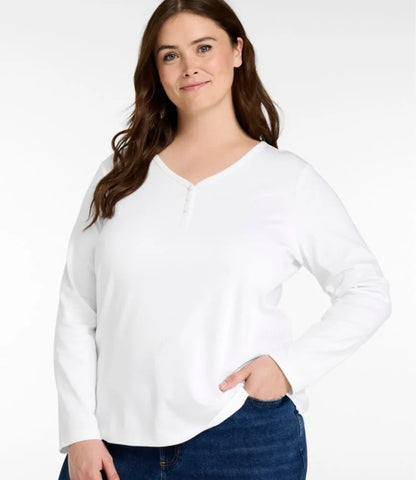 Women's L.L.Bean V-Neck Henley, Long-Sleeve