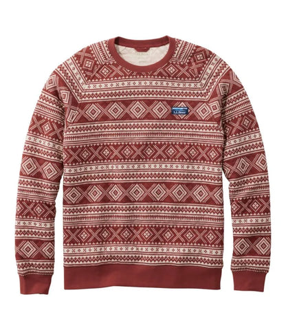 Men's Bean's Quilted Sweatshirt, Crewneck, Print