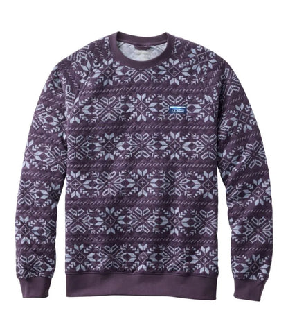 Men's Bean's Quilted Sweatshirt, Crewneck, Print