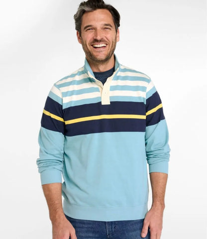 Men's Bean's Vintage Soft Rugby, Mockneck, Chest Stripe